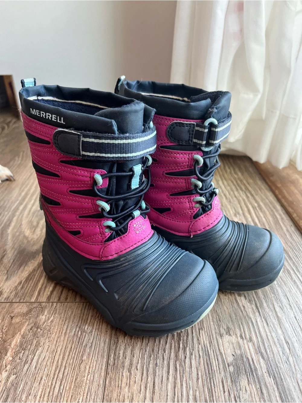 Merrell Kids' Pink and Blue Waterproof Winter Boots